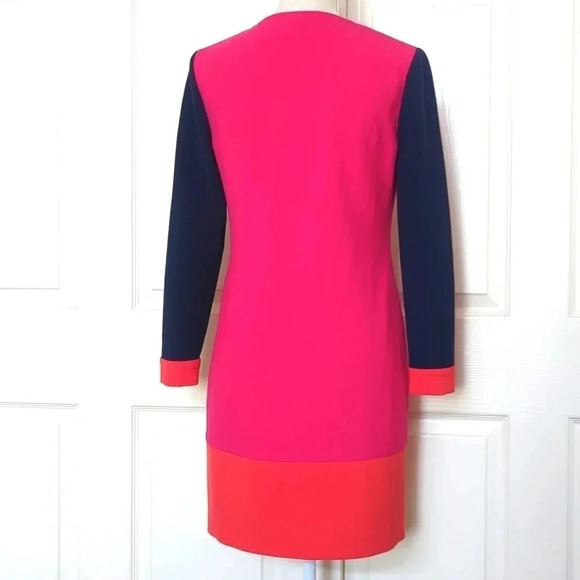 Diane Von Furstenberg Colorblock Pattern Mini Dress - Picture 7 of 8